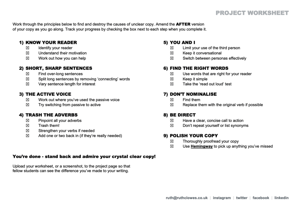 Clarify Your Copy: Example Project - image 3 - student project