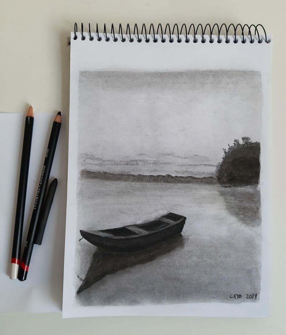 The boat - charcoal project - image 1 - student project