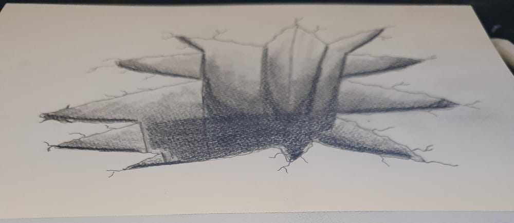 Anamorphic (sketchpad & street chalk) - image 1 - student project