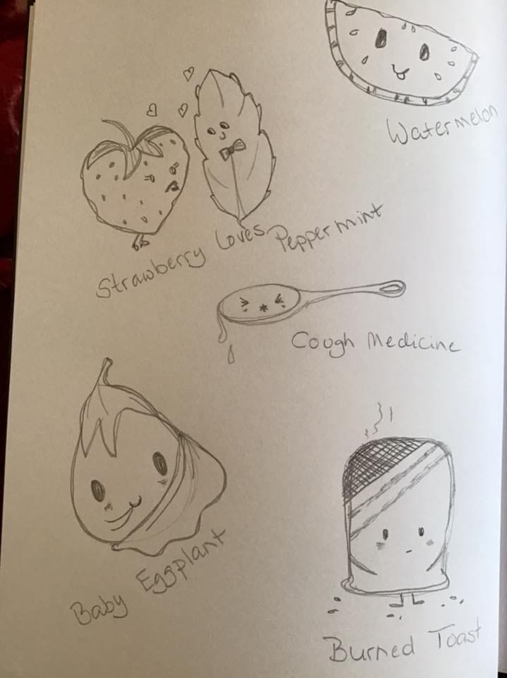 Cute Foods (uncolored) - image 1 - student project