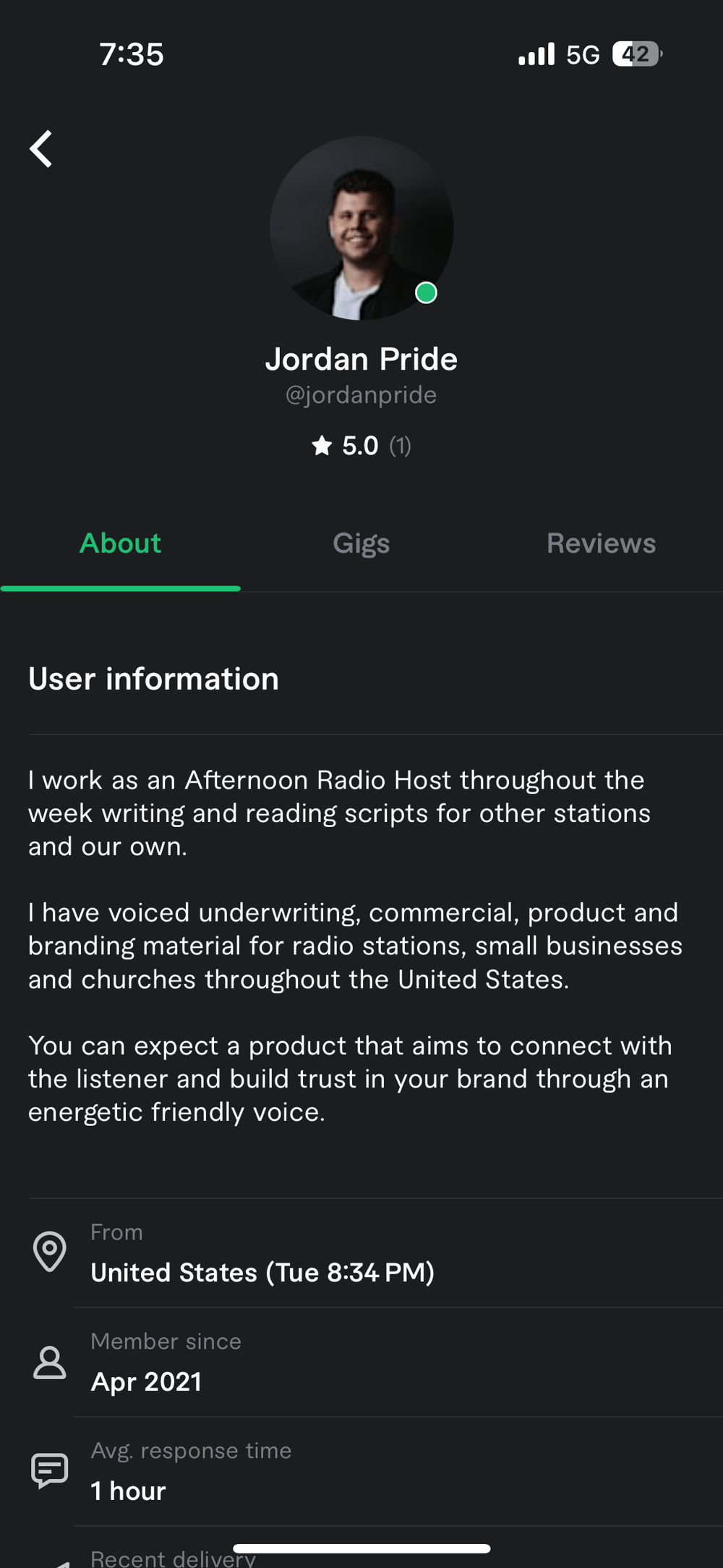 Fiverr Profile Review - image 4 - student project