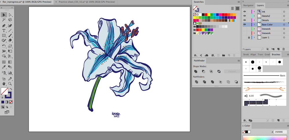 Lili Flower Inking & Coloring Easy! - image 2 - student project