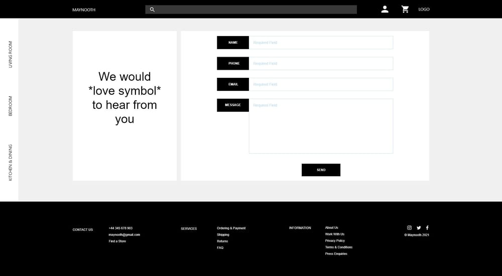 Maynooth wireframes v1.0 Skillshare Student Project