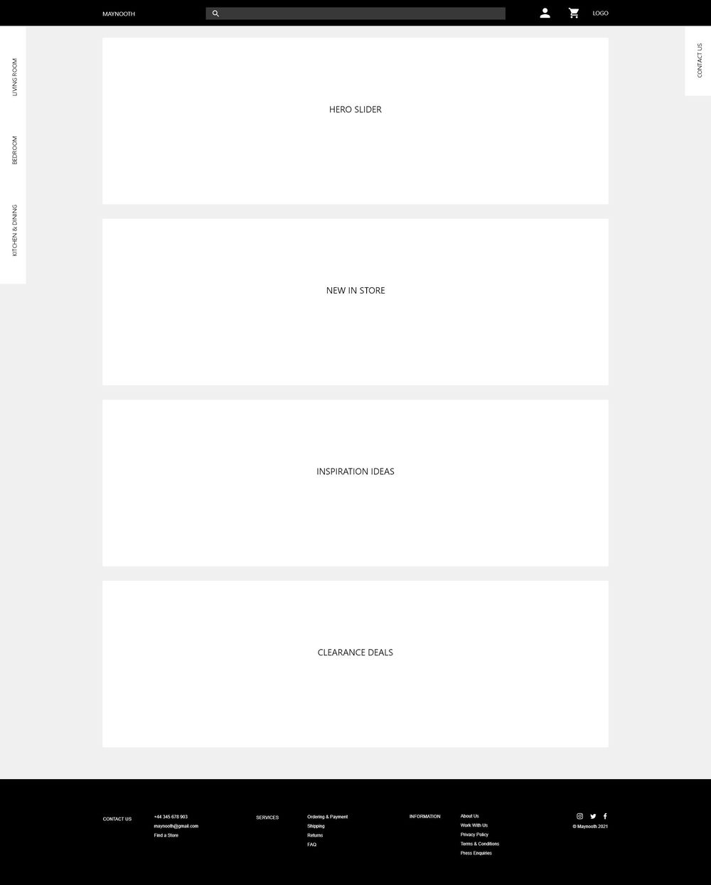 Maynooth wireframes v1.0 Skillshare Student Project