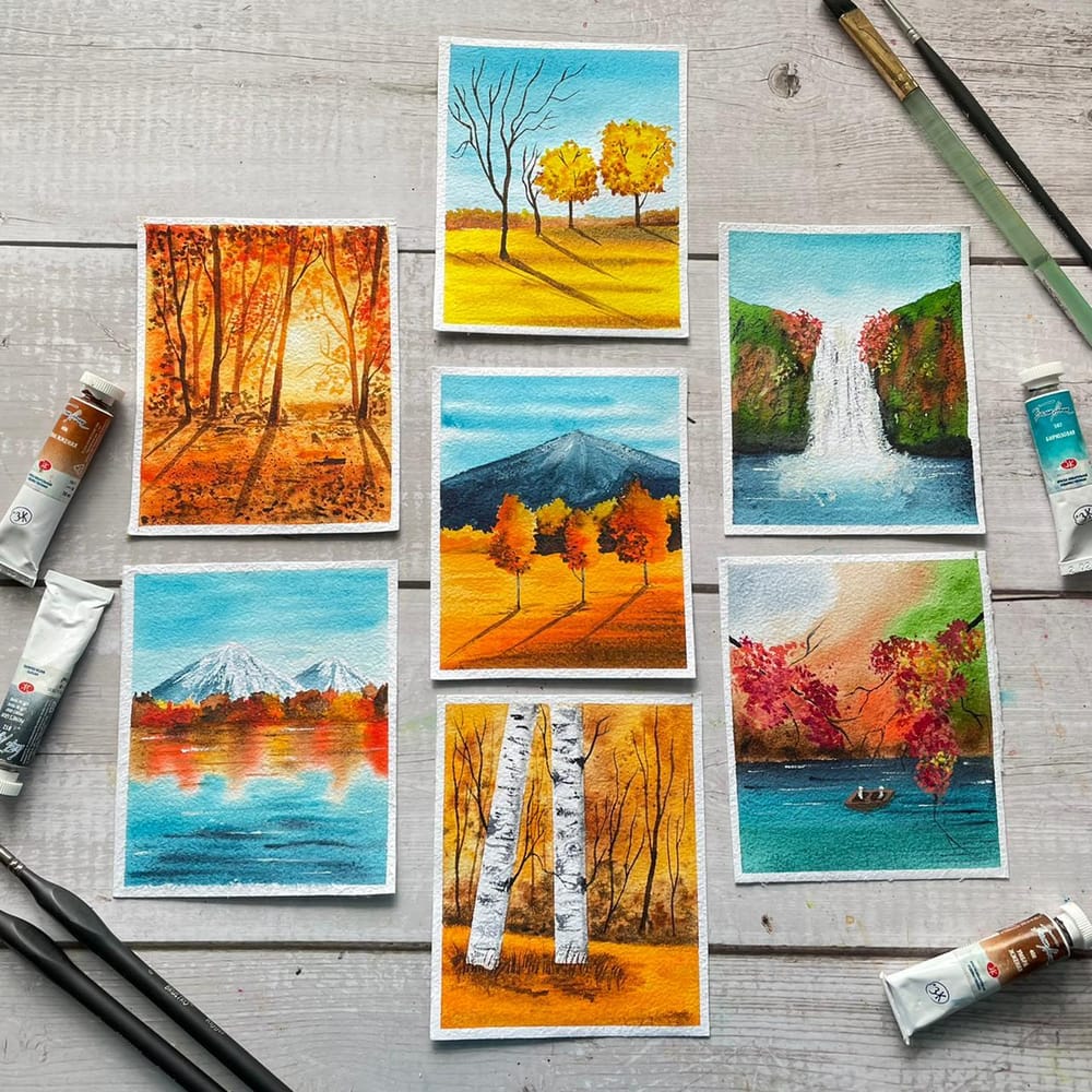 4 Seasons in water colours - image 2 - student project