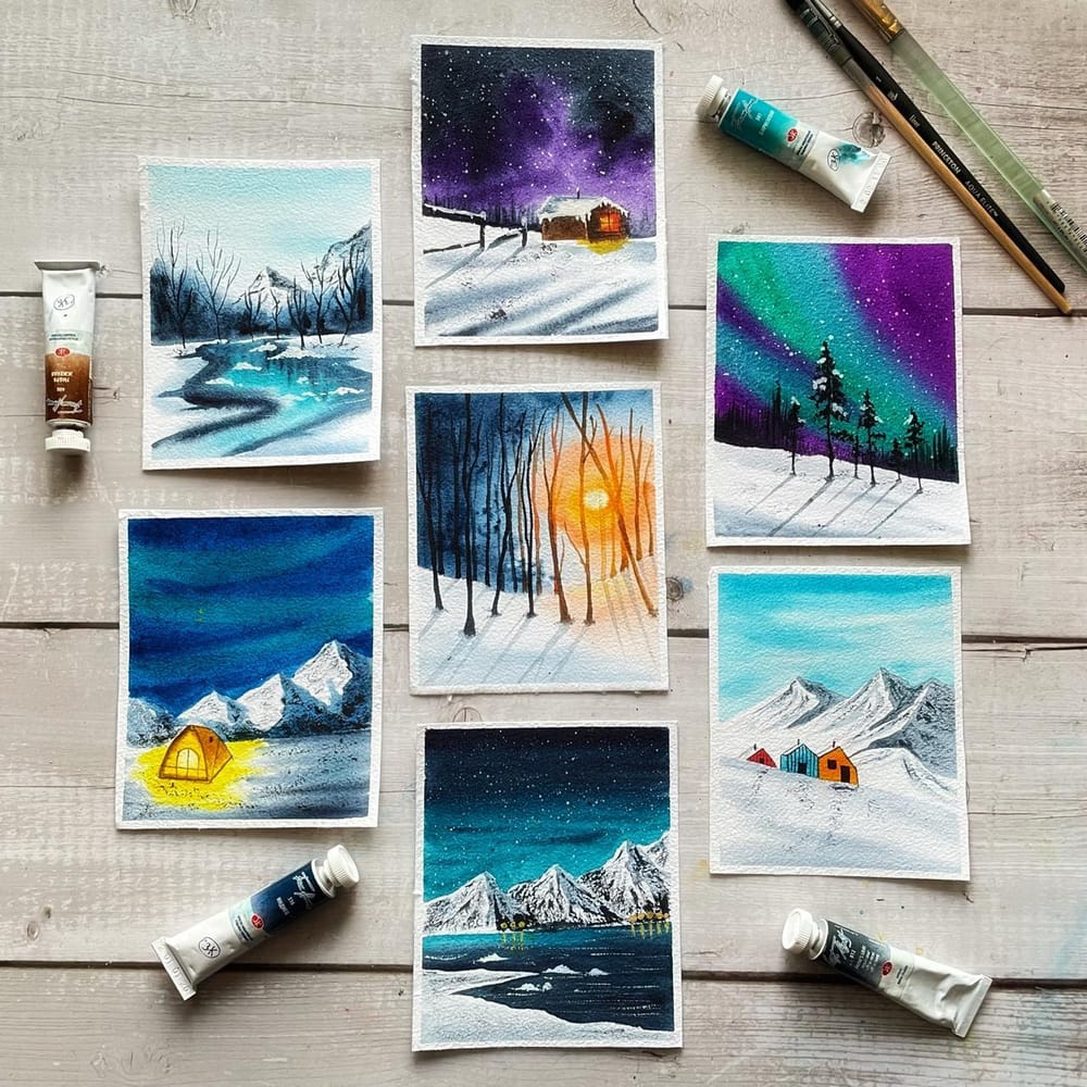 4 Seasons in water colours - image 1 - student project