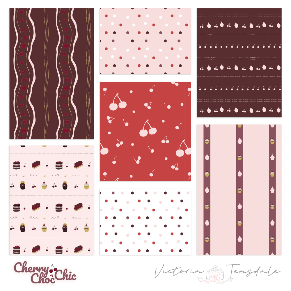 Cherry Choc Chic Pattern Portfolio Page - image 1 - student project