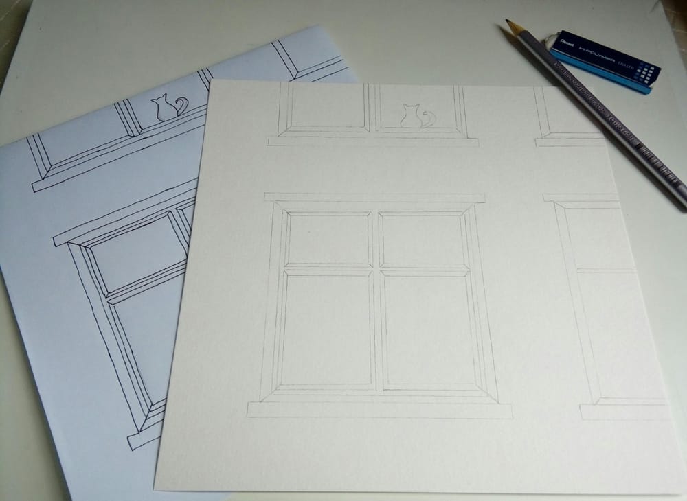Luminous objects & brickwall in watercolor - image 1 - student project