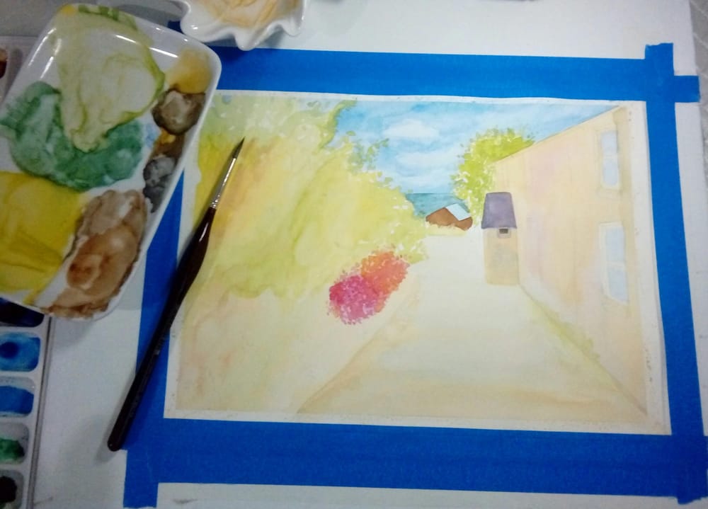 Loose watercolor (trees, skies, sunlight) - image 1 - student project