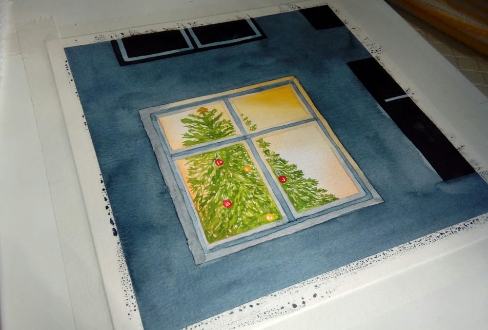 Luminous objects & brickwall in watercolor - image 4 - student project