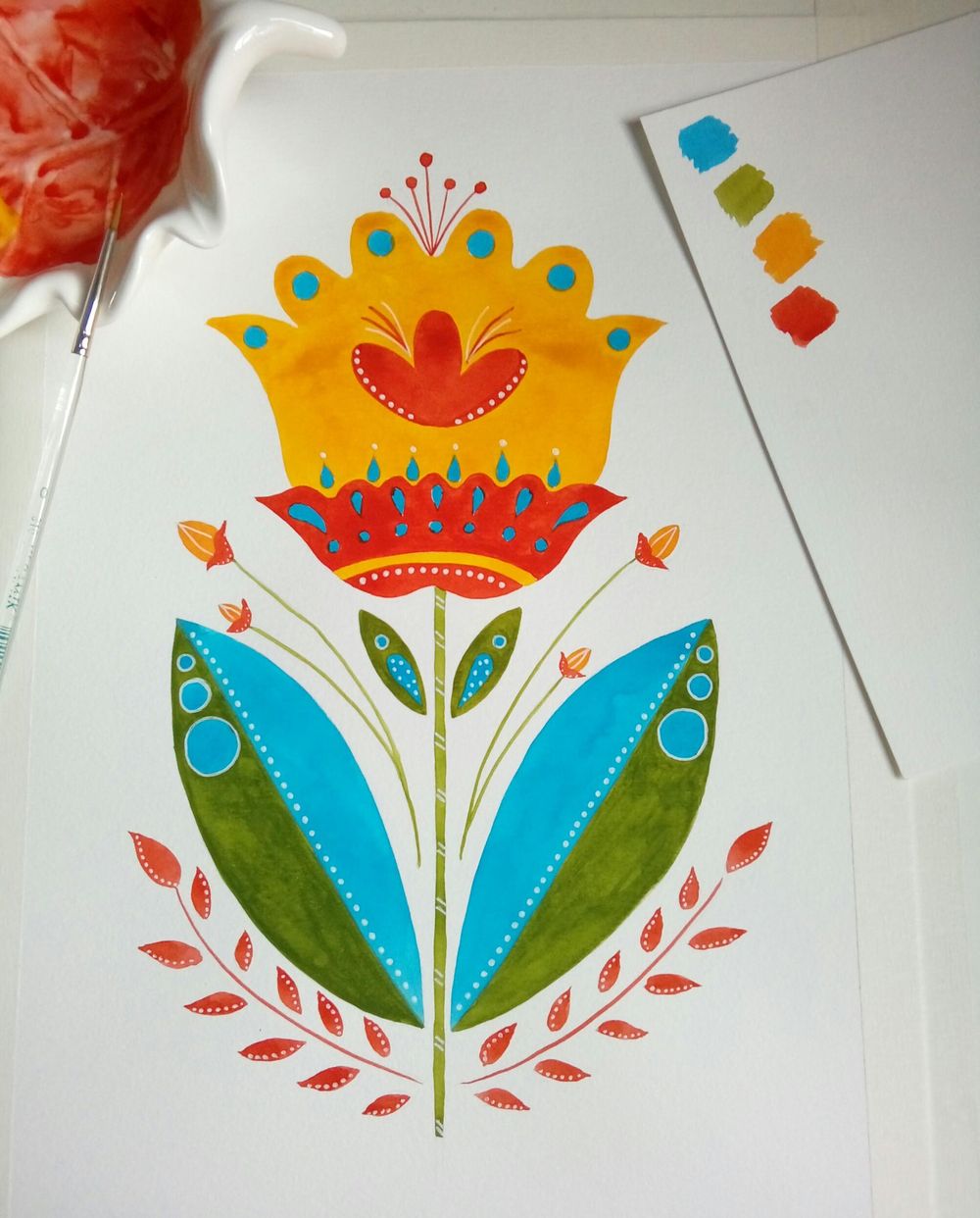 Modern Botanical Folk Art - image 3 - student project