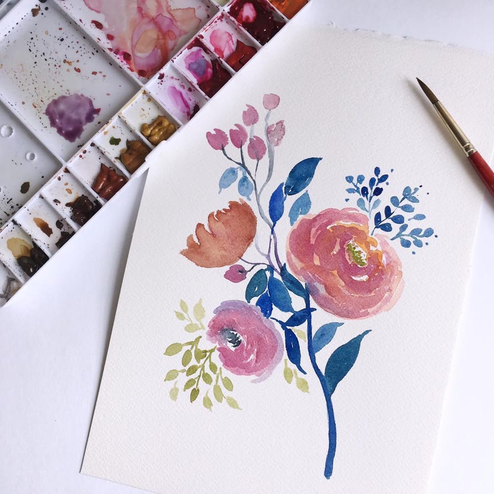 Mother's Day Cards in Watercolour - image 1 - student project
