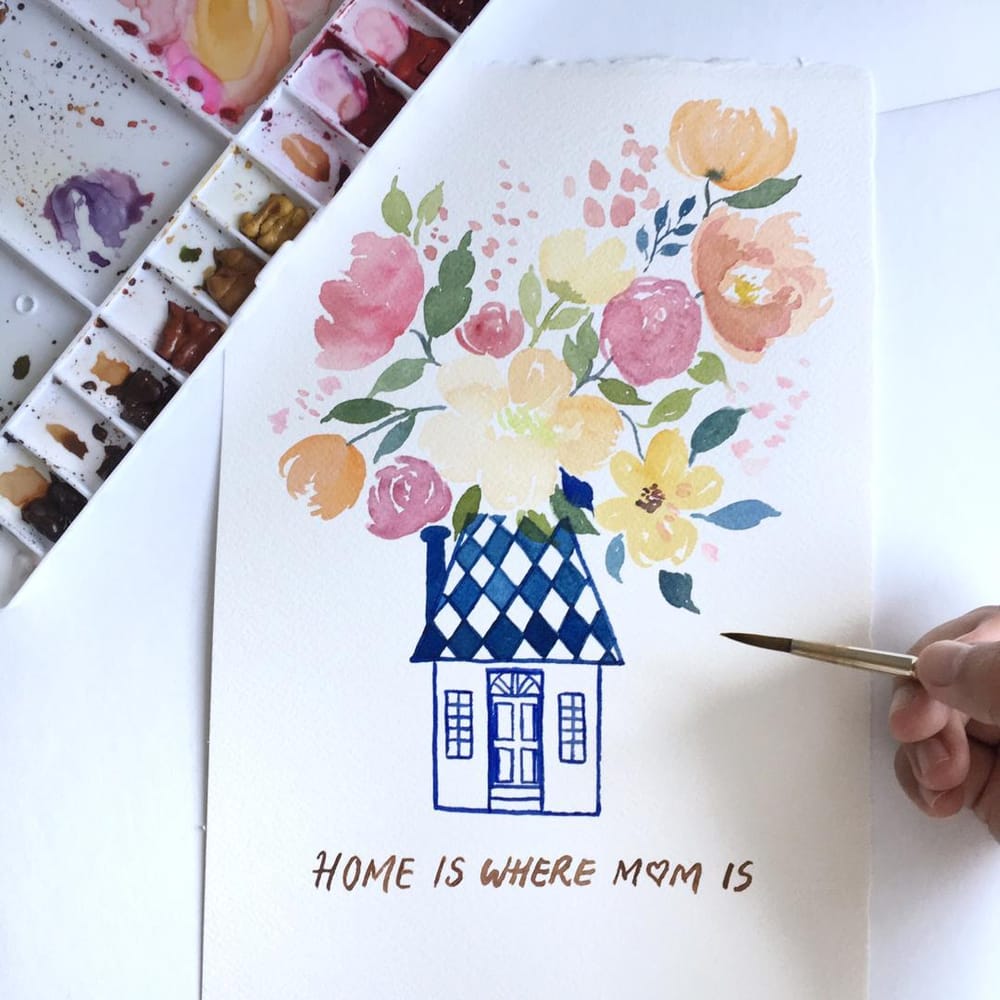 Mother's Day Cards in Watercolour - image 5 - student project
