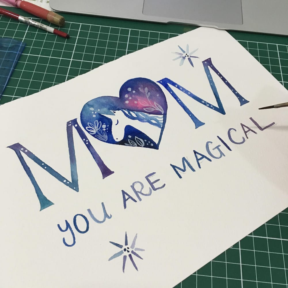 Mother's Day Cards in Watercolour - image 6 - student project