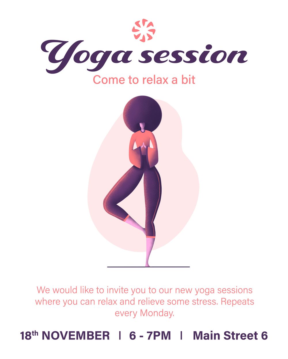 Yoga session poster - image 2 - student project