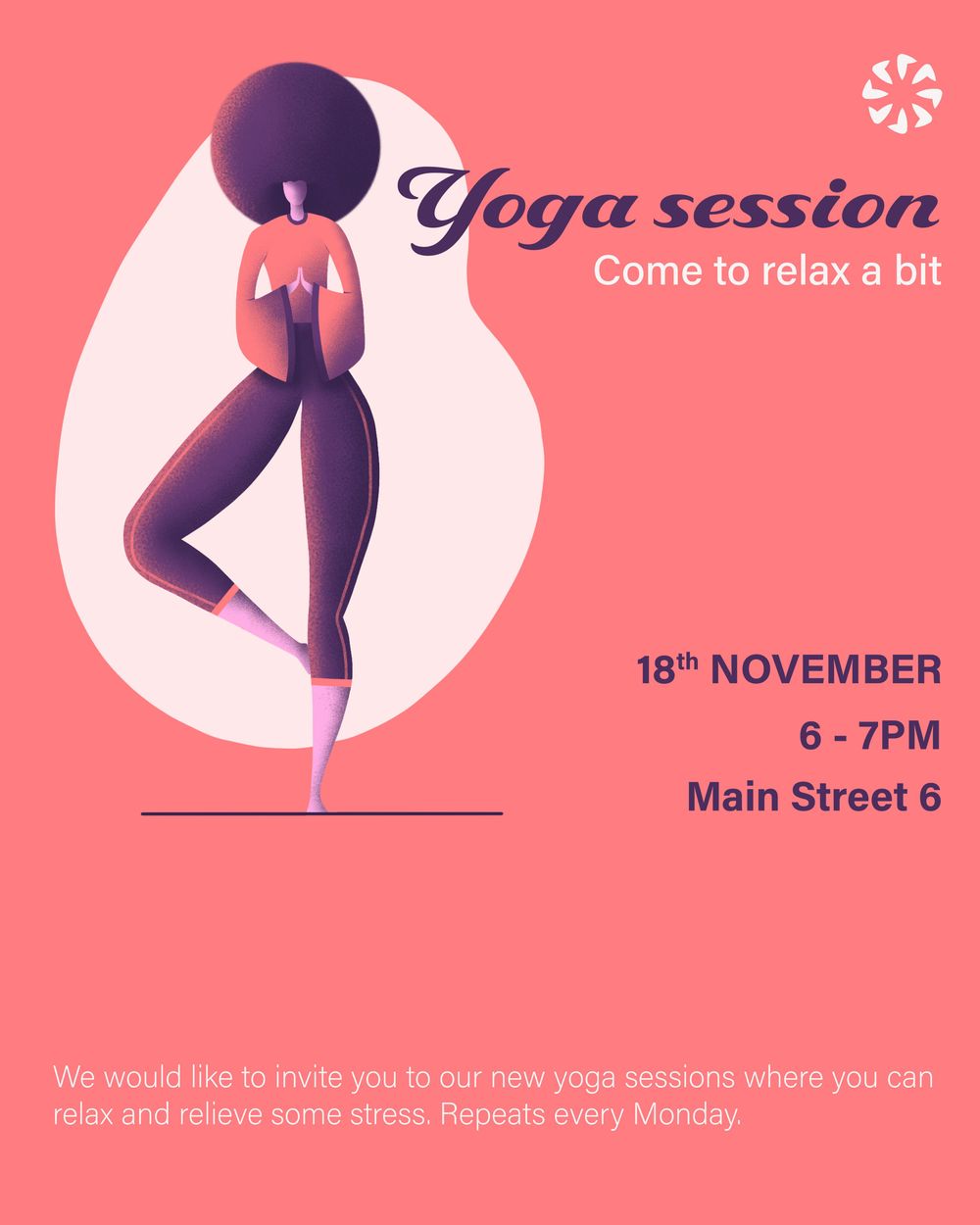 Yoga session poster - image 1 - student project