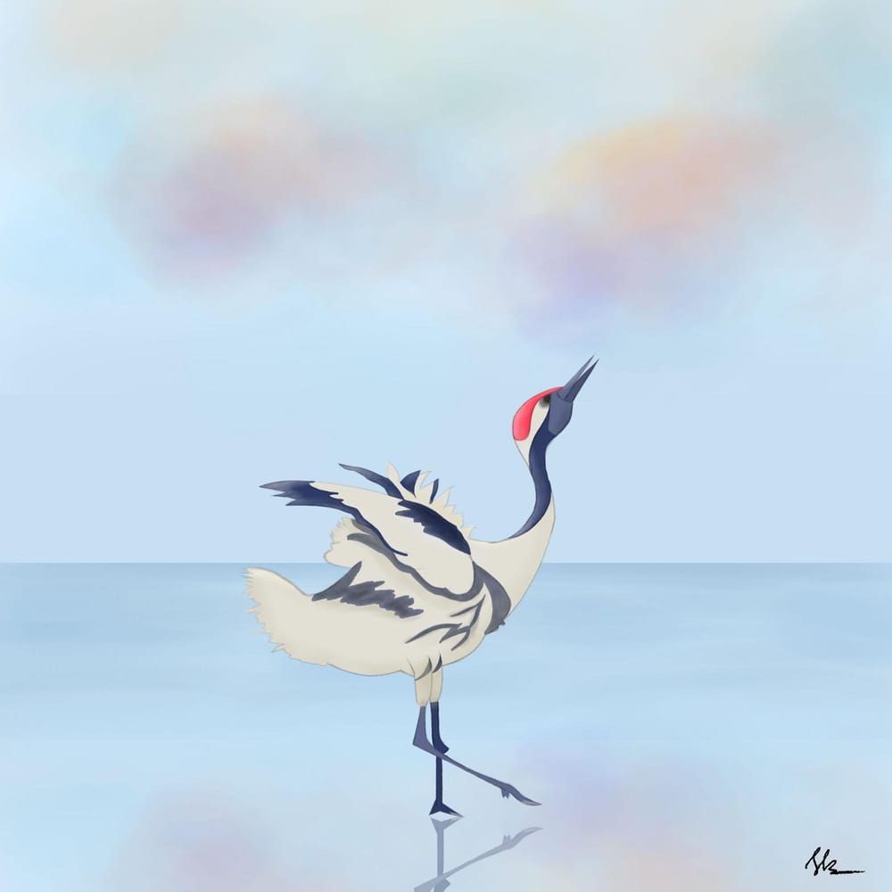 Red crown Crane - image 1 - student project