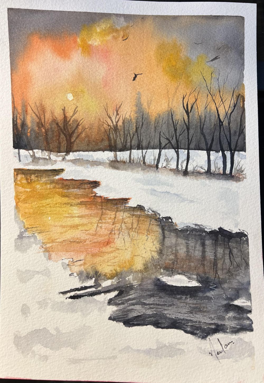 Sunset on snowy land - image 1 - student project