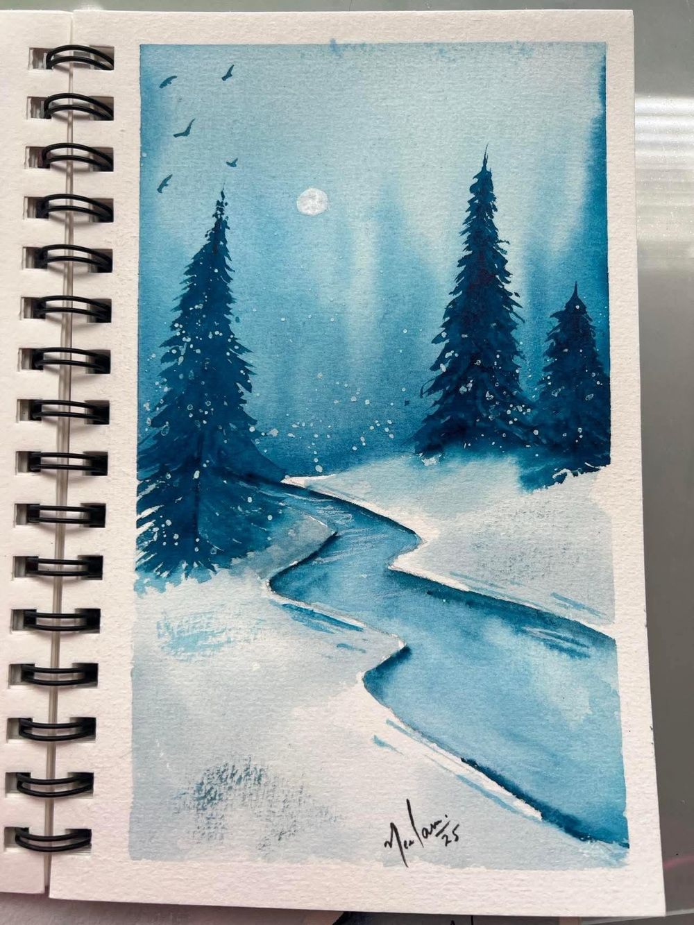 Snowy moonlit landscapes - image 3 - student project