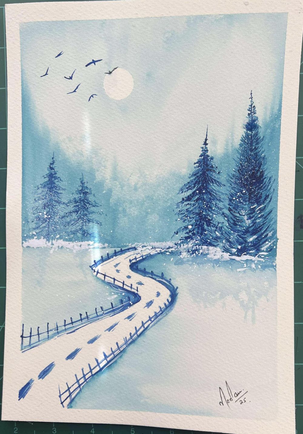 Snowy moonlit landscapes - image 1 - student project
