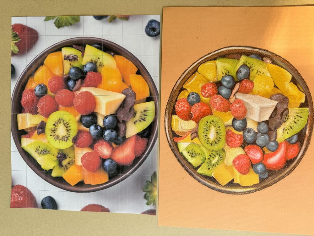 Colored pencil Fruit Bowl - image 1 - student project