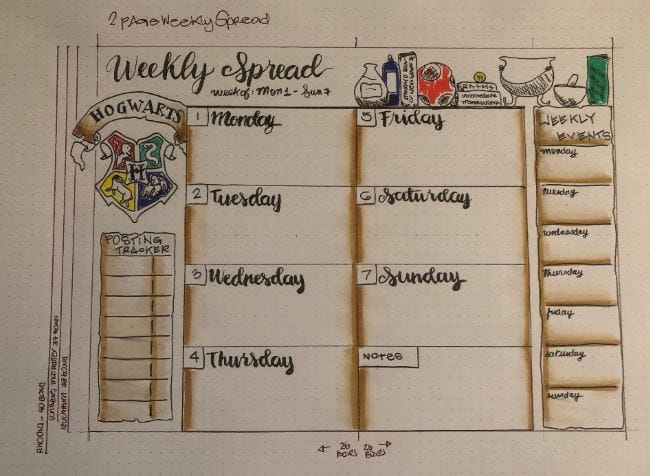 Hogwarts Weekly Spread - image 1 - student project