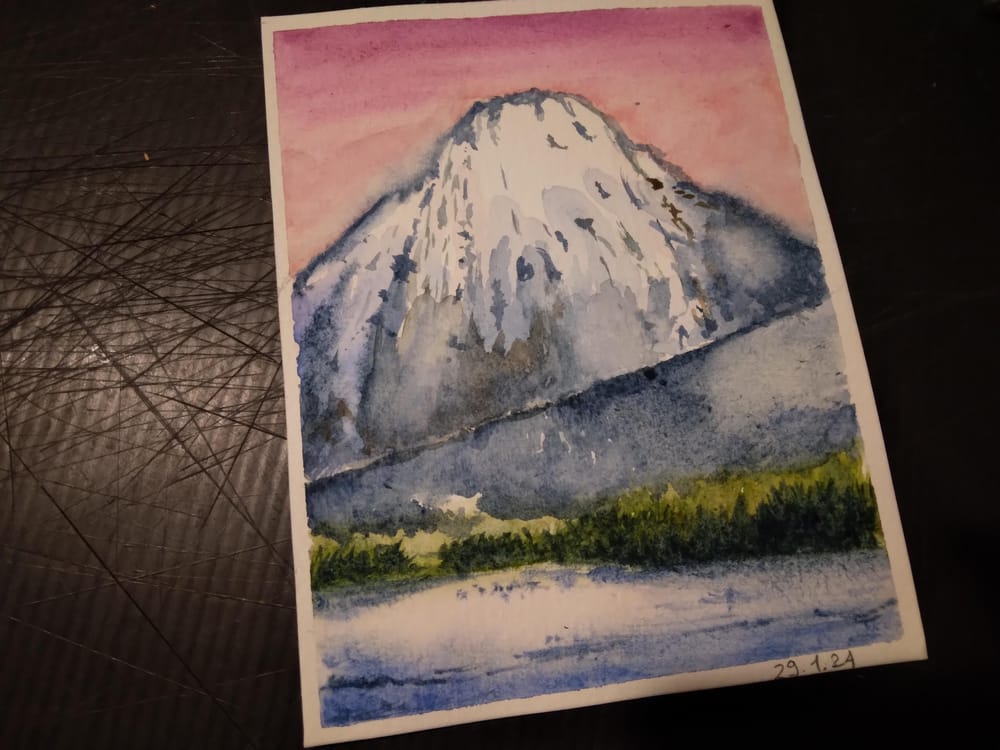 Watercolor Landscape - A Simple Art Challenge for 14 days, Dhritikana Nath