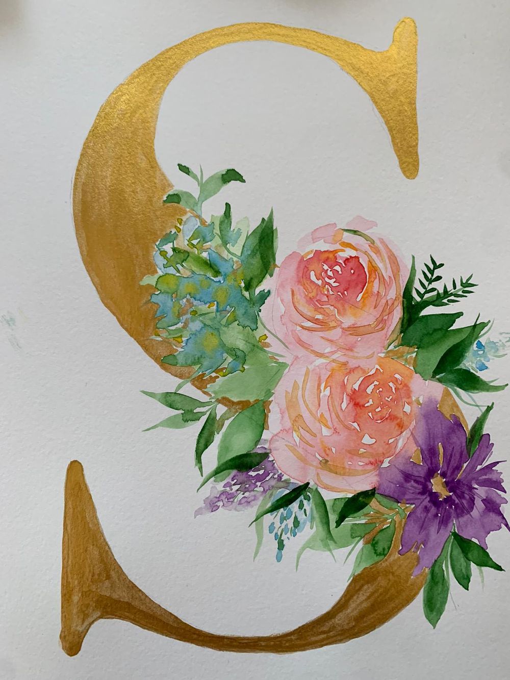 Metallic Letter- Lush Floral - image 1 - student project
