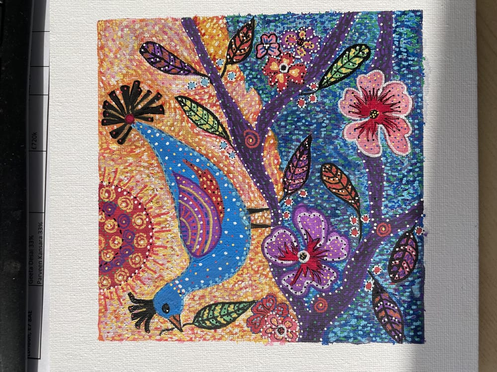Acrylic and Gouache use for Texture and layers - image 1 - student project