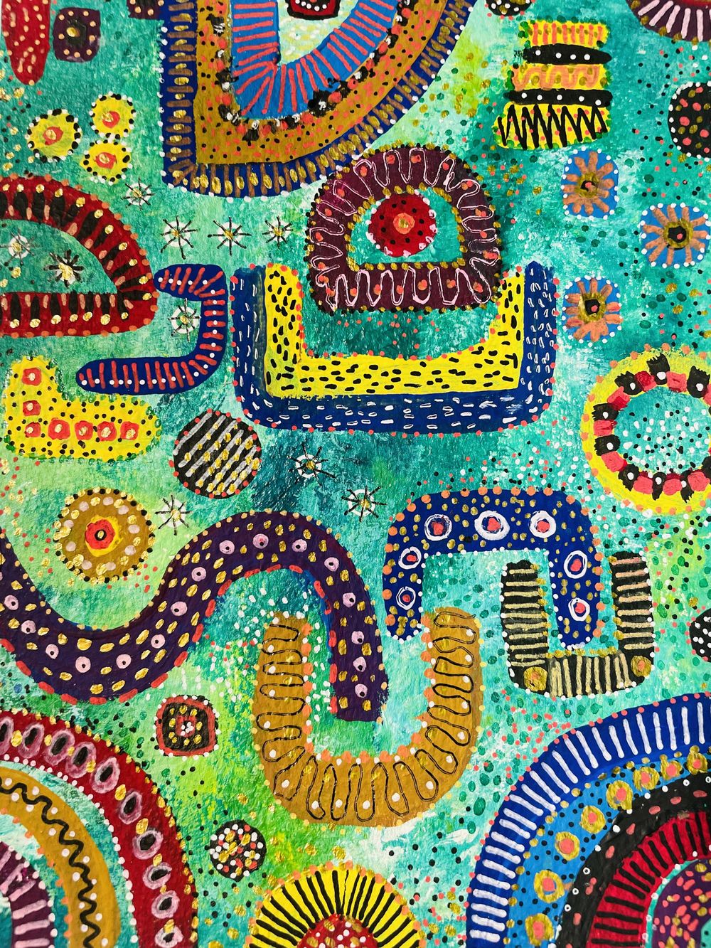 Acrylic and Gouache use for Texture and layers - image 2 - student project