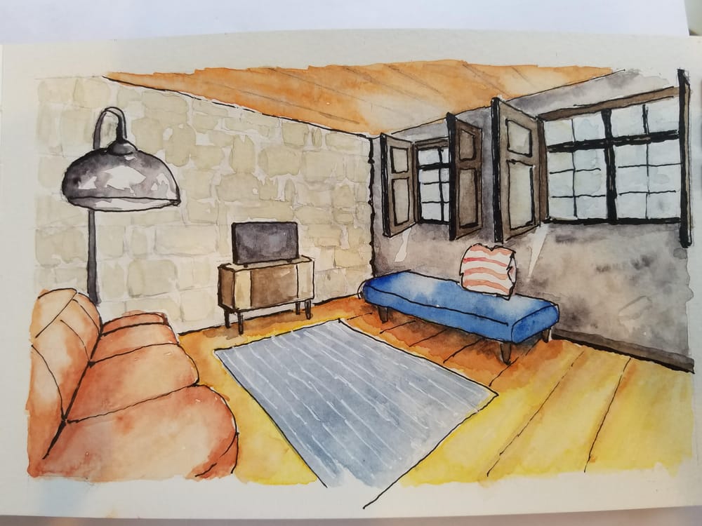 2 point perspective interior projects - image 1 - student project