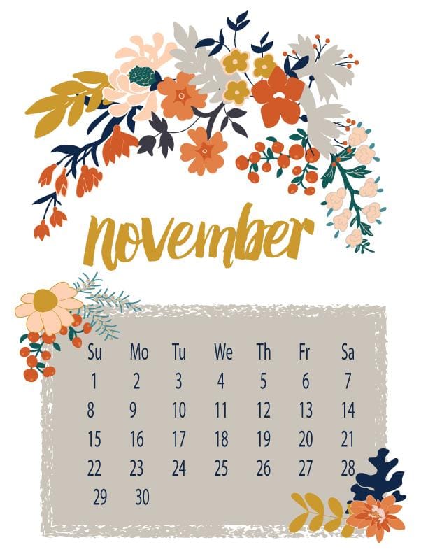 Floral calendar for October and November - image 5 - student project