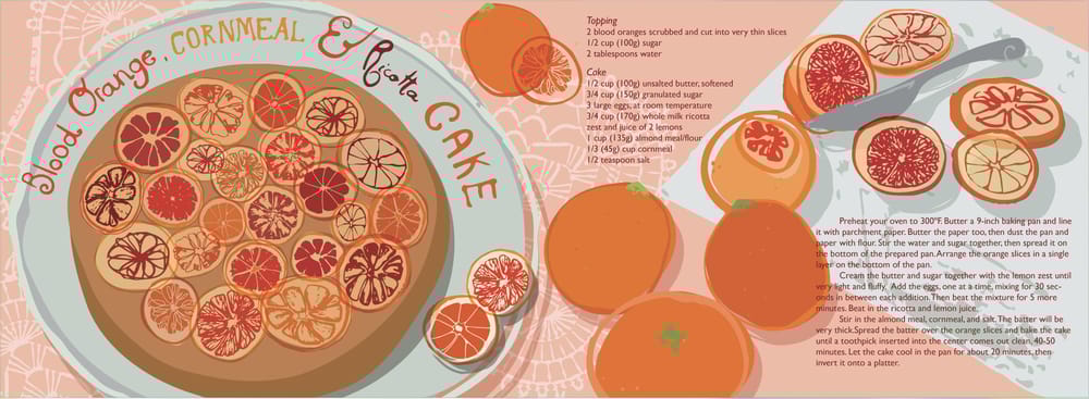 blood orange, cornmeal and ricotta cake - image 4 - student project