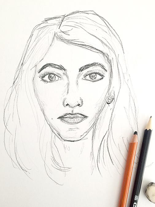 selfie sketches - image 2 - student project