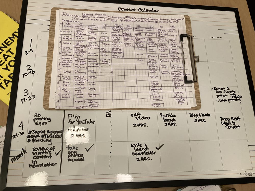 Dry Erase Content Calendar and Hand written Content Map - image 1 - student project