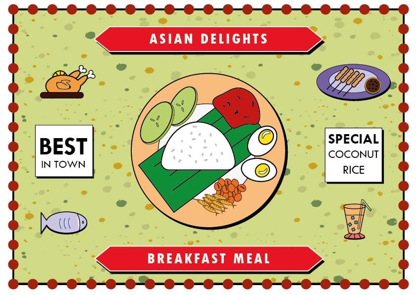 Asian Delights - Coconut Rice - Nasi Lemak - image 1 - student project