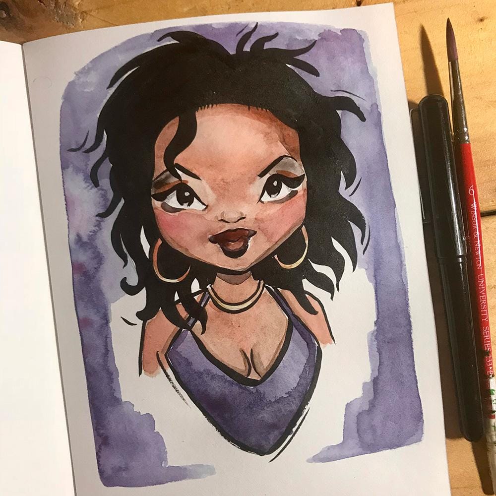 Cutie Girls in ink and watercolour - image 5 - student project