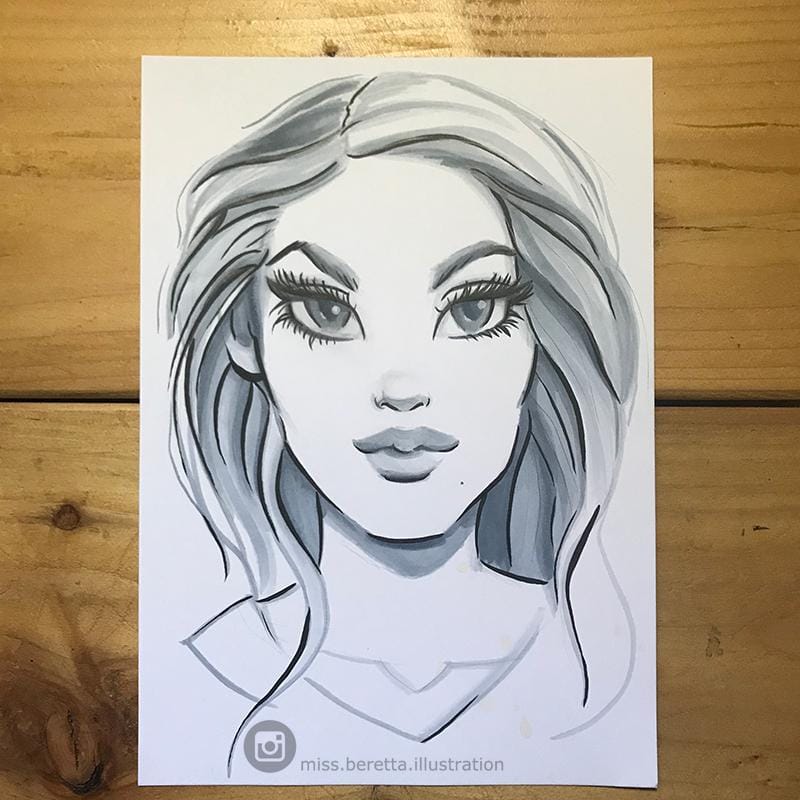 Girly sketches in Copic and pencil - image 2 - student project