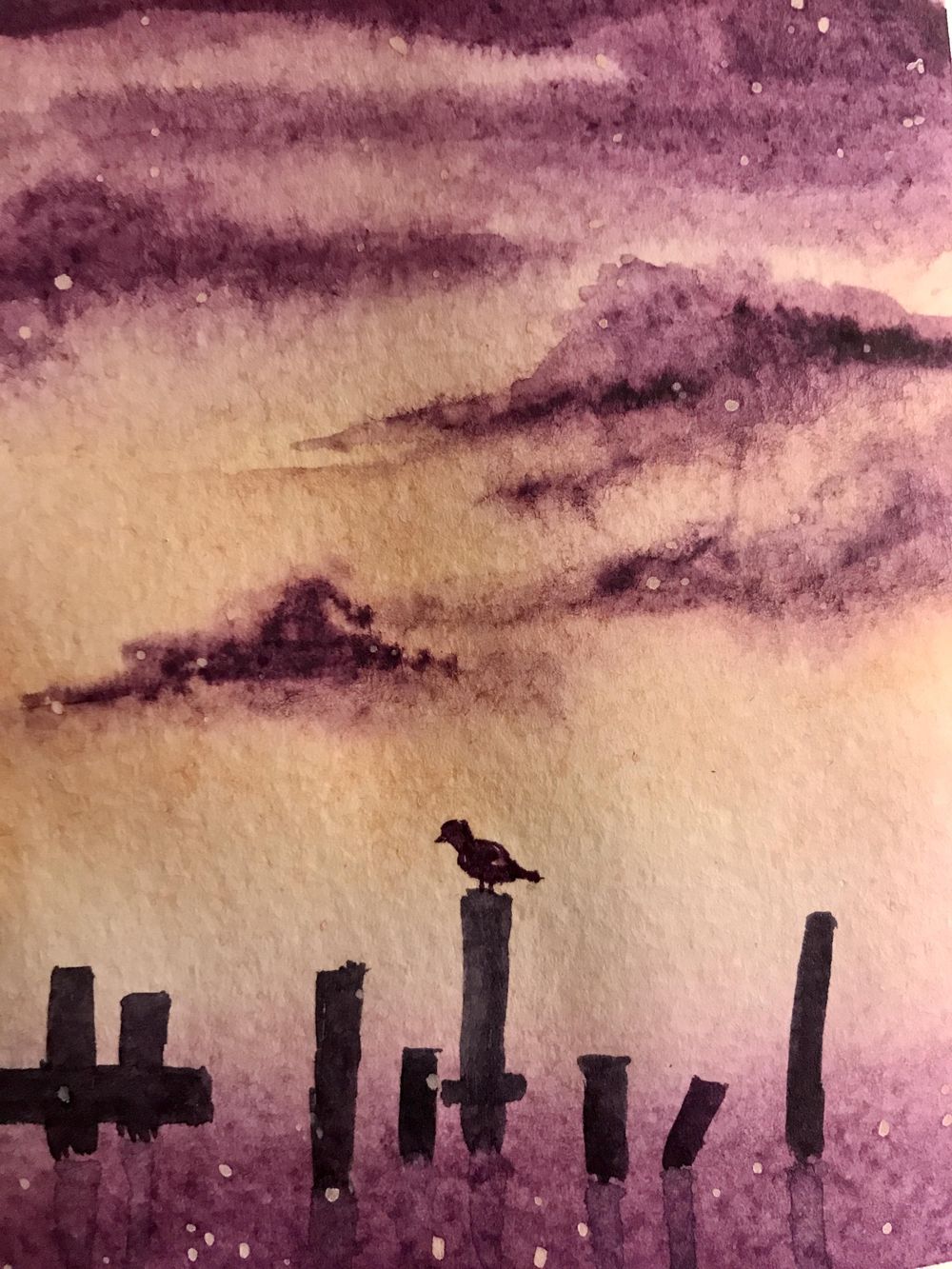 Wet on Wet landscape practice - image 2 - student project