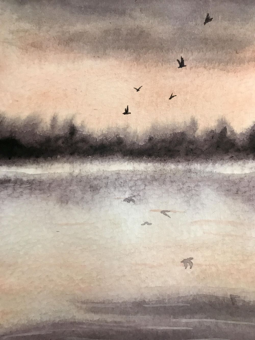Wet on Wet landscape practice - image 5 - student project
