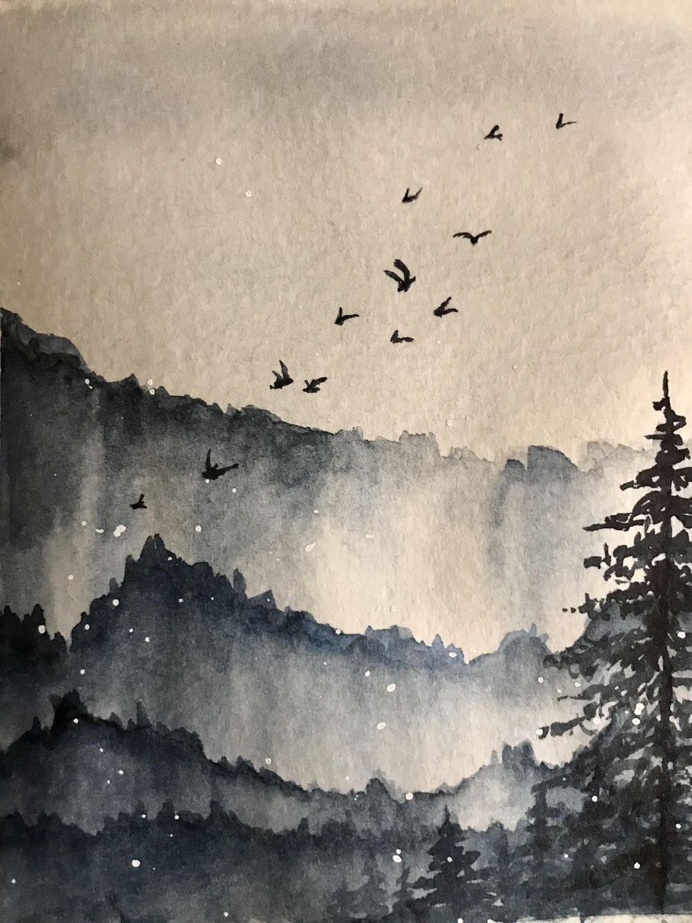 Wet on Wet landscape practice - image 1 - student project