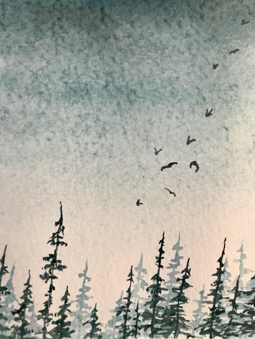 Wet on Wet landscape practice - image 4 - student project