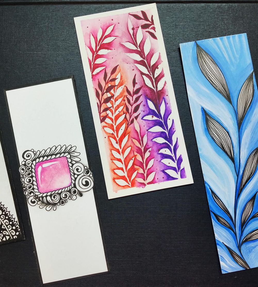 Pradi's negative painting bookmark - image 1 - student project