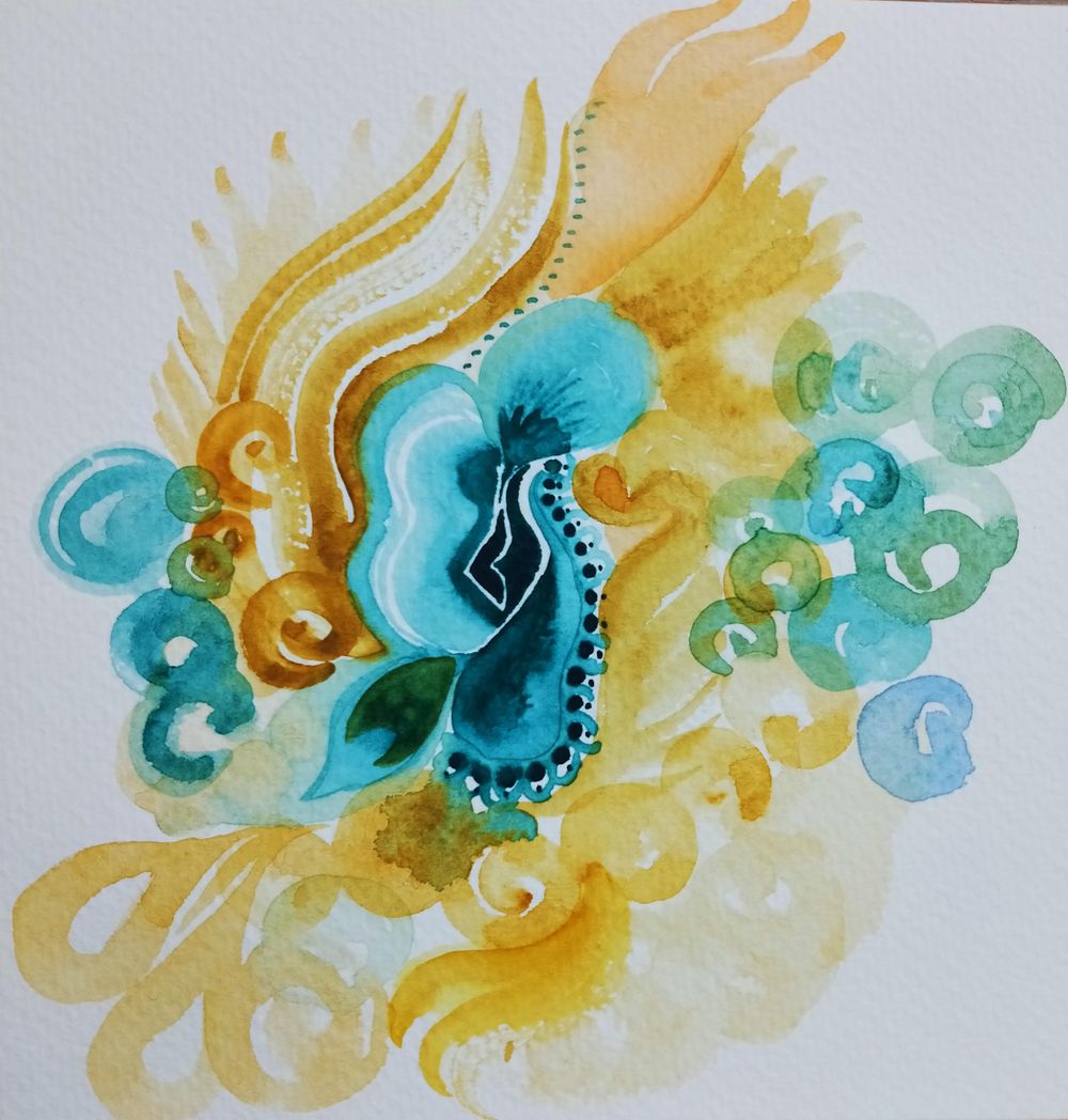 Abstract Watercolor painting by Pradi - image 1 - student project