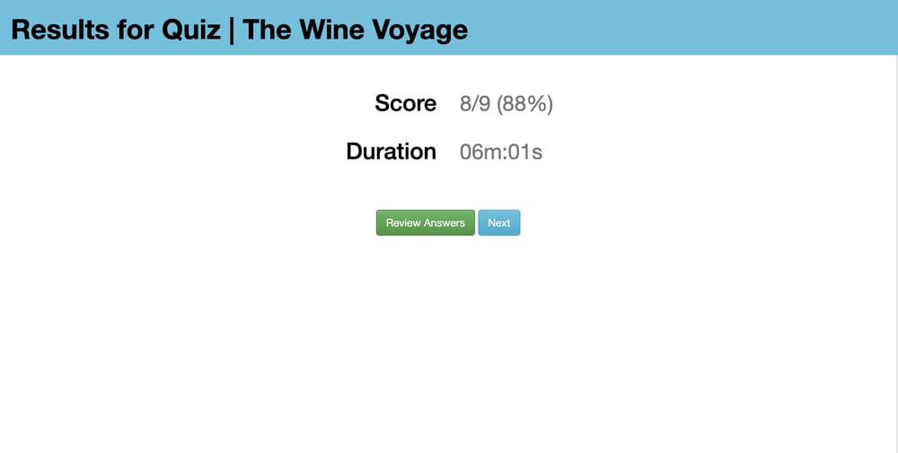 Quiz results and Tasting notes - image 1 - student project
