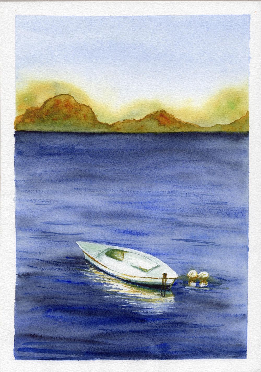 Wet on Wet Boat & Mountains - image 1 - student project