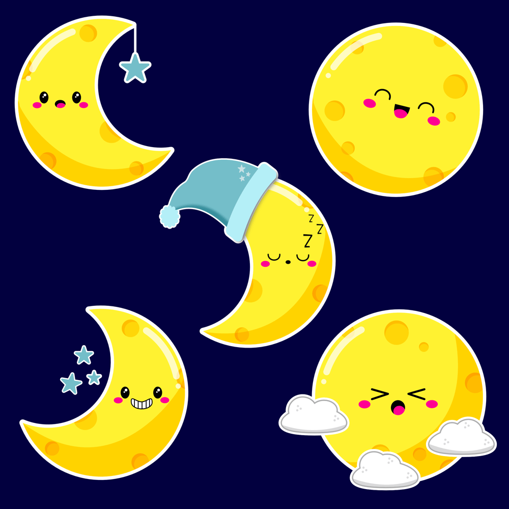 Moon Sticker Pack - image 2 - student project