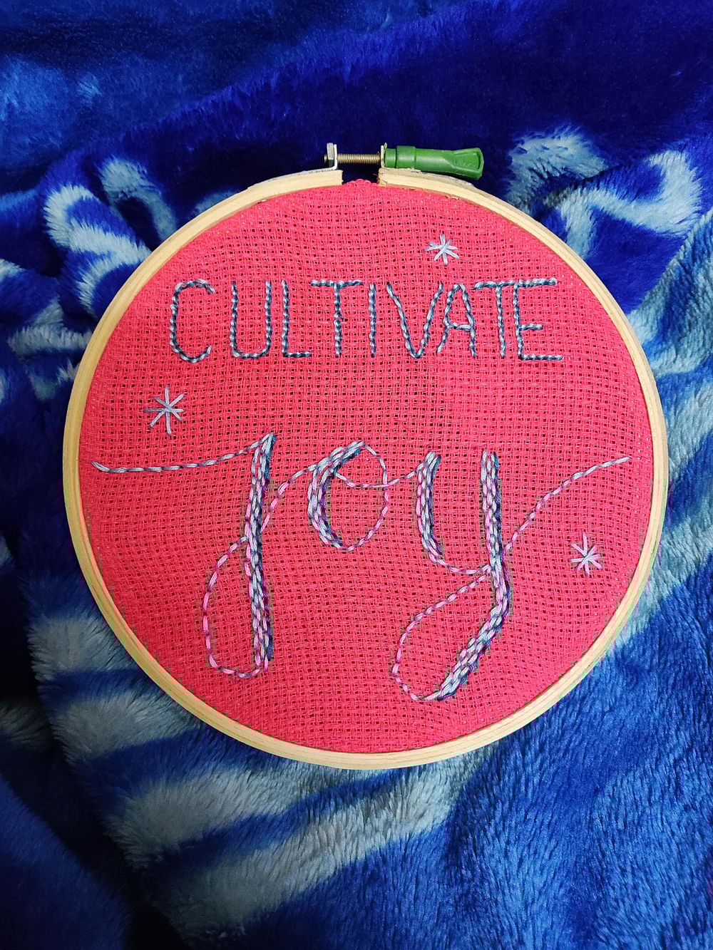 Lettering embroidery hoop - cultivate joy - image 1 - student project