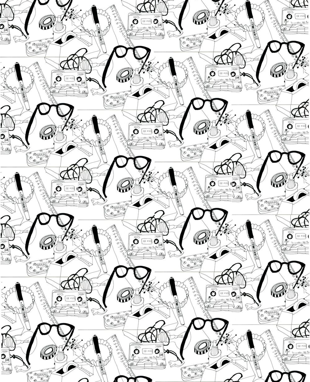 Studio object pattern and funny faces pattern - image 6 - student project