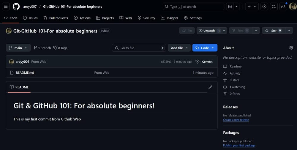 Git & GitHub 101 For absolute beginners Project - image 1 - student project